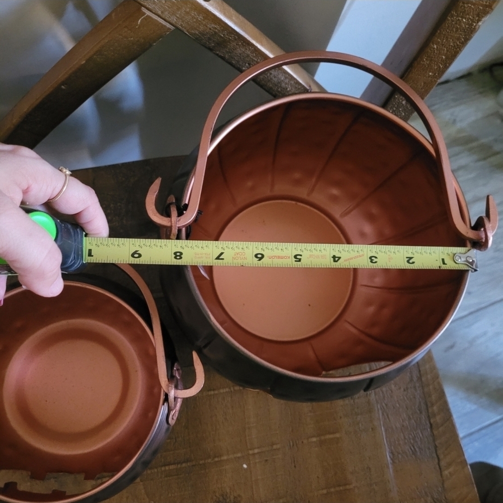 Copper Halloween Pumpkin Buckets x2 - Picture 9 of 9